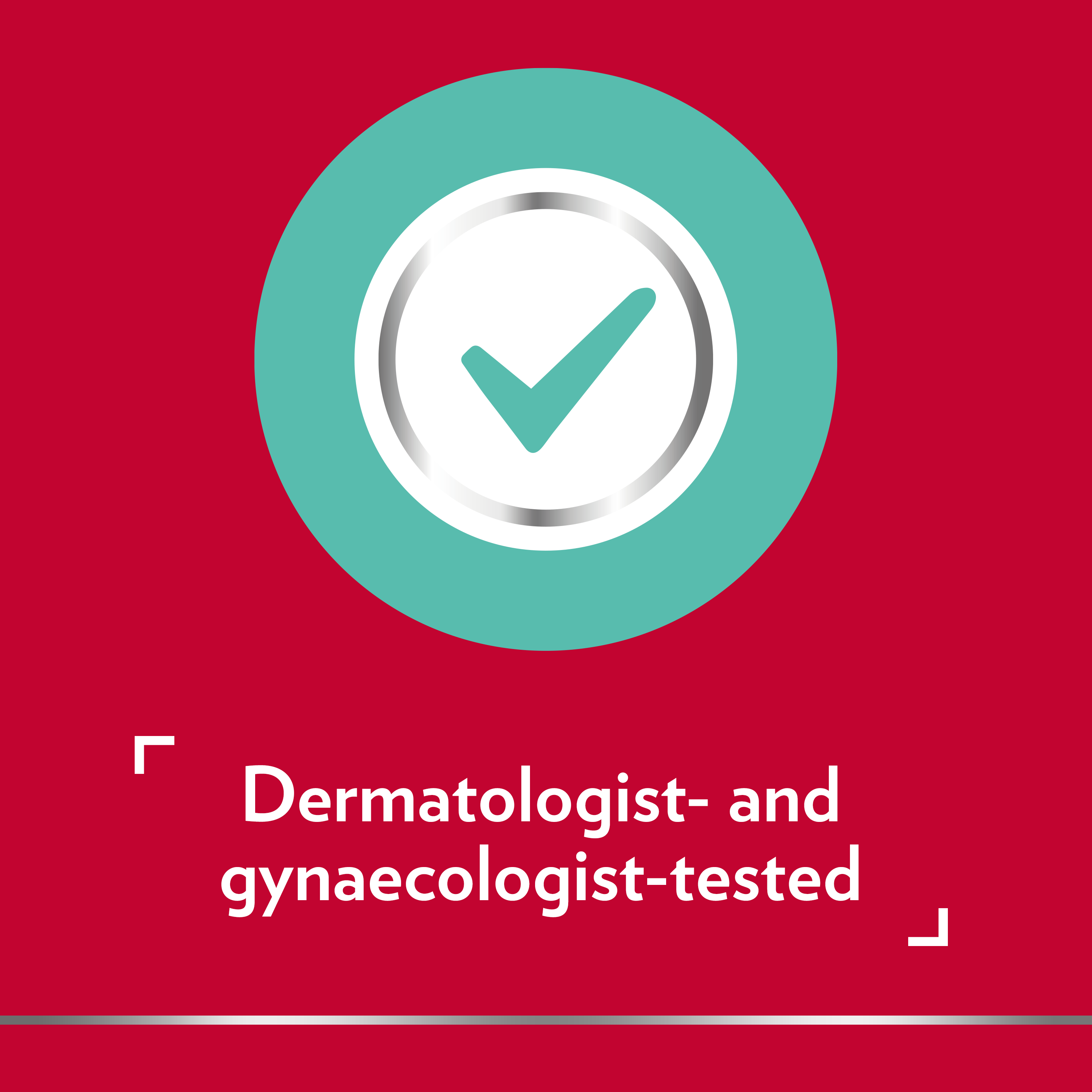 Canesten tick icon with the caption dermatologist and gynaecologisttested.