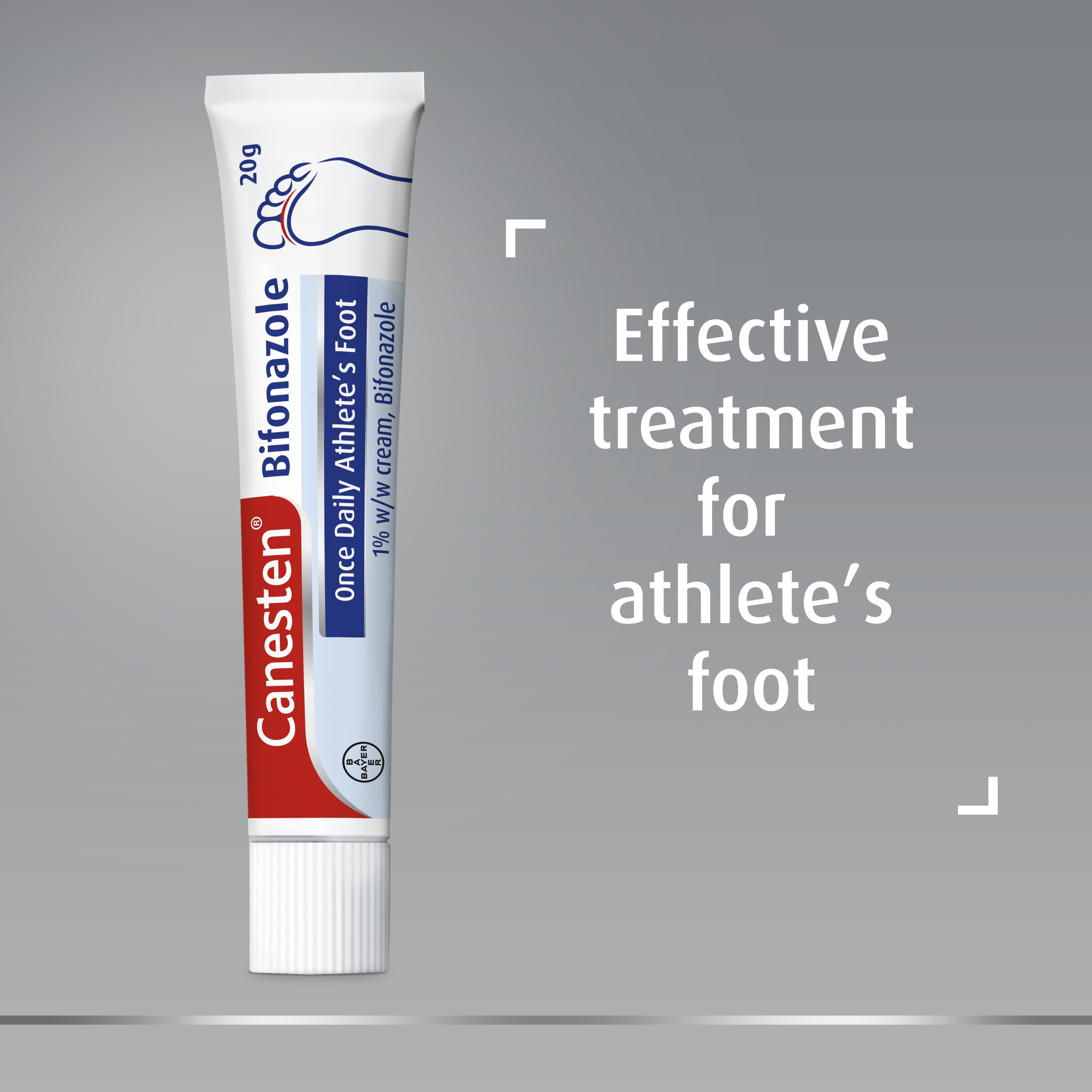 Canesten Bifonazole Once Daily Athlete’s Foot Cream and the caption effective treatment for athlete’s foot