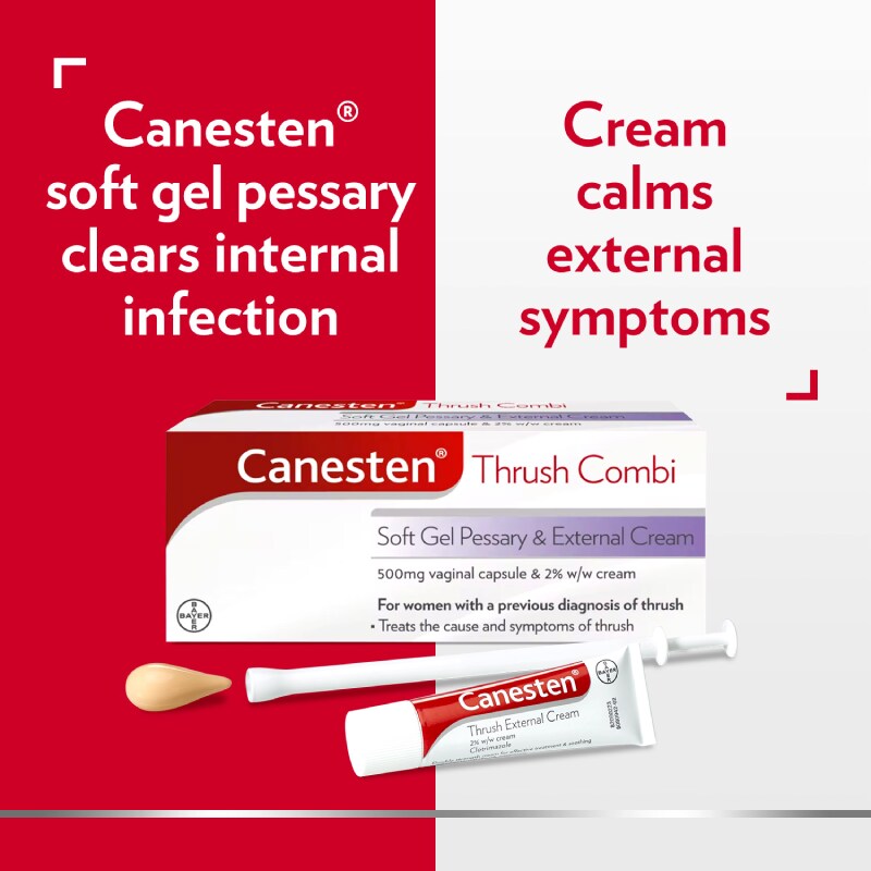 Canesten® Thrush Combi Soft Gel Pessary & External Cream