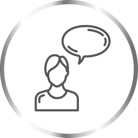 Canesten person with speech bubble icon